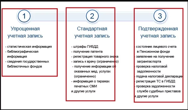 Виды учетных записей на госуслугах